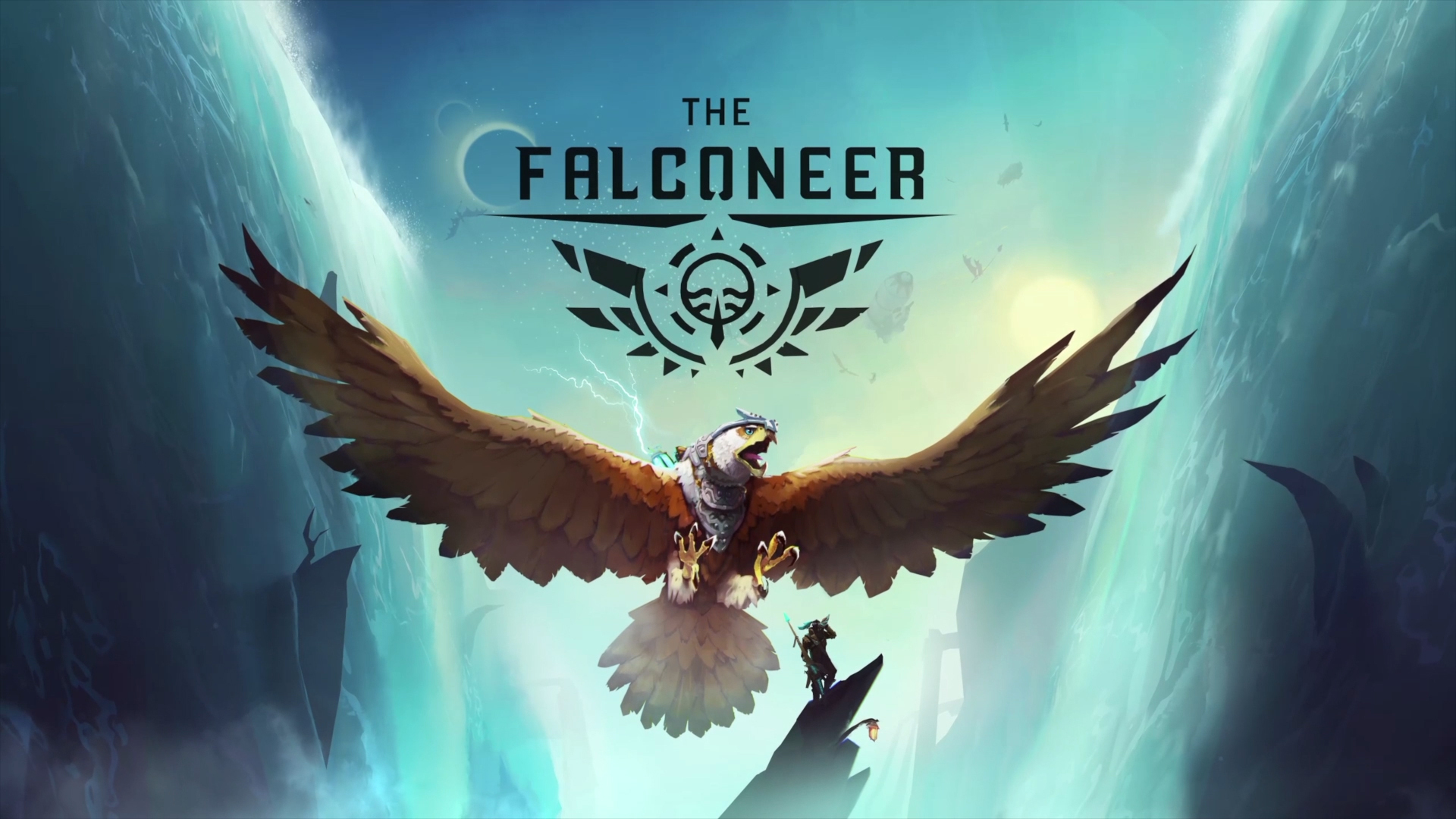 орел с раскинутыми крыльями. Баннер игры The Falconeer