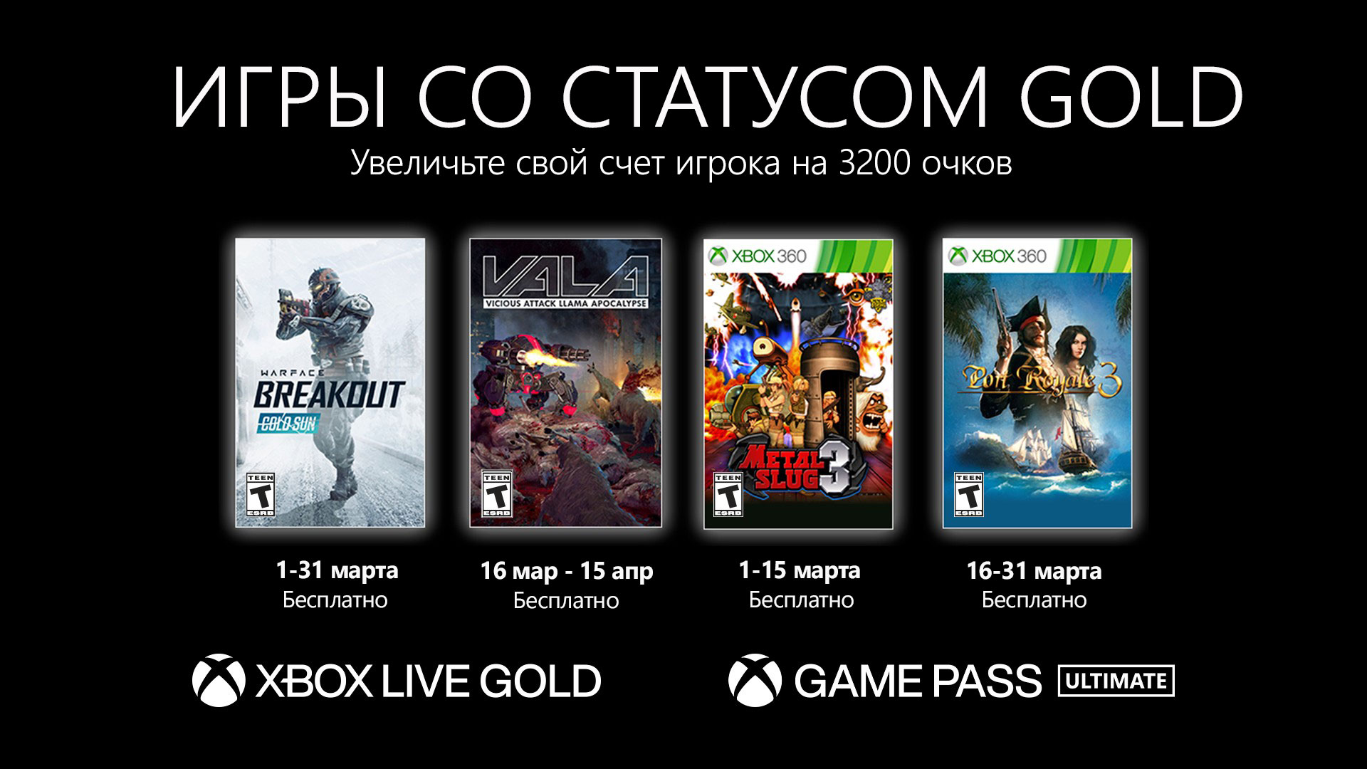 Обложки игр со статусом Gold на март 2021 года: Warface: Breakout и др