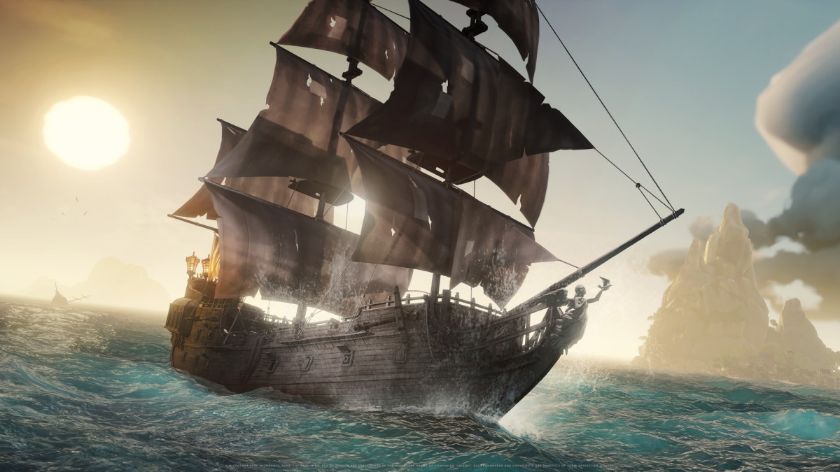 пиратский корабль . Кадр из игры Sea of Thieves