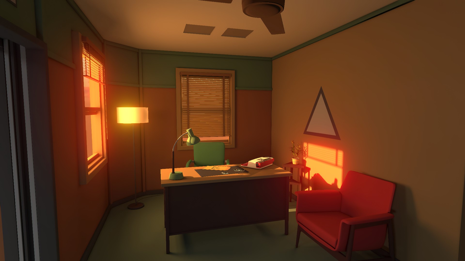 Комната в закатном свете. Сцена из головоломки Discolored