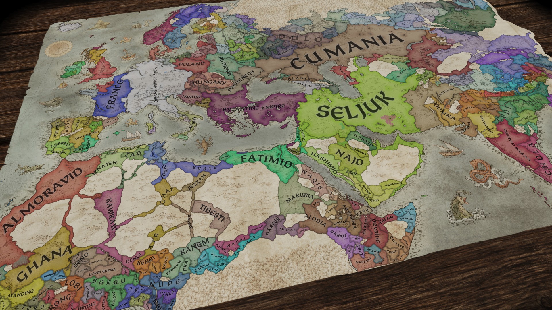 Карта Востока и Азии из игры Crusader Kings III