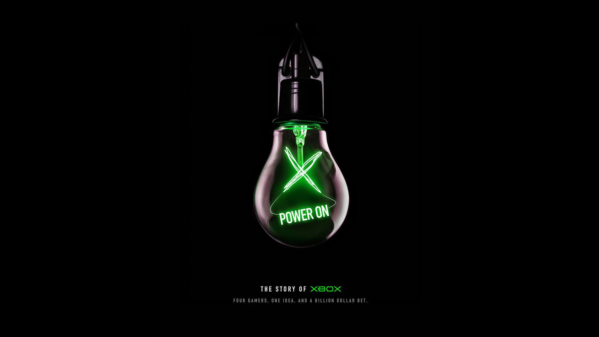 Лампочка с зеленым светом. Баннер документального сериала Power On: The Story of Xbox