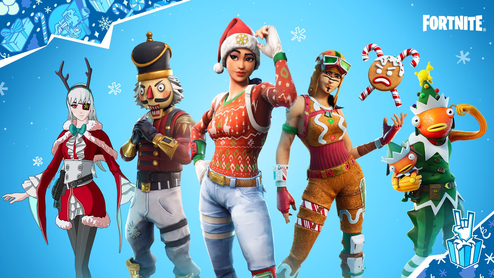 Новогодние костюмы «Зимнего фестиваля» в Fortnite.