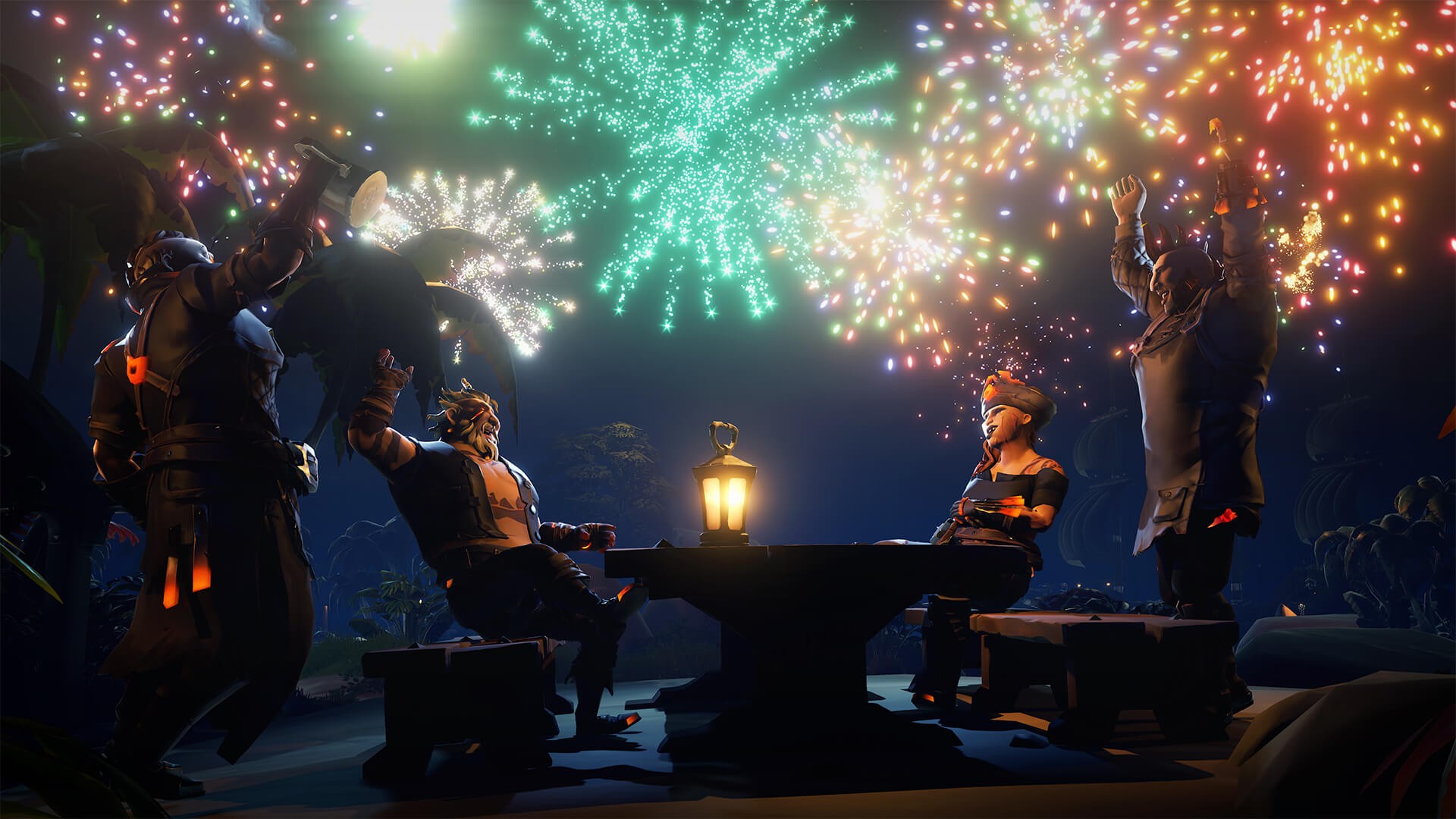 Фейерверк. Сцена из пятого сезона Sea of Thieves