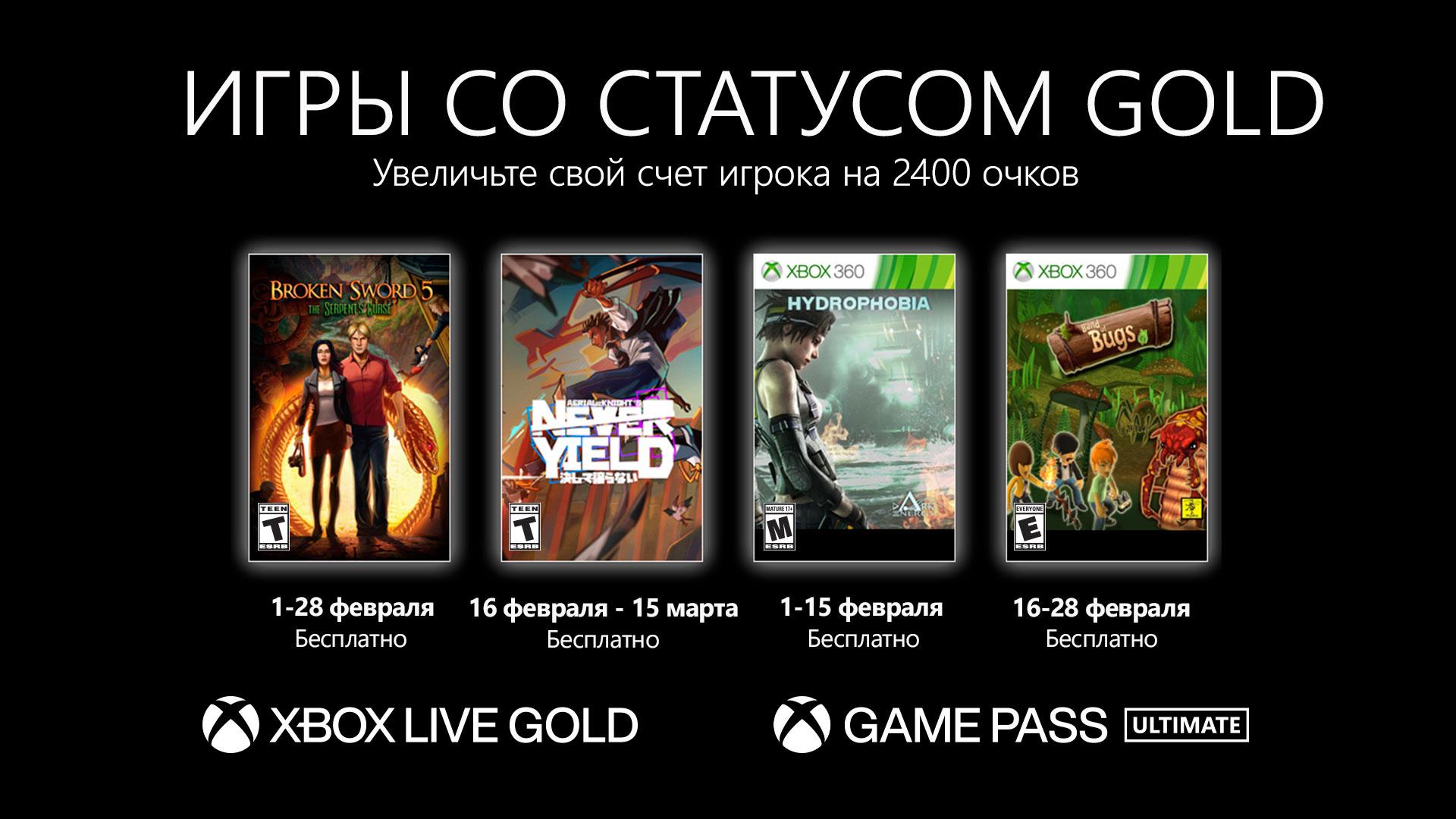 Обложки игр со статусом Gold на февраль 2022 года